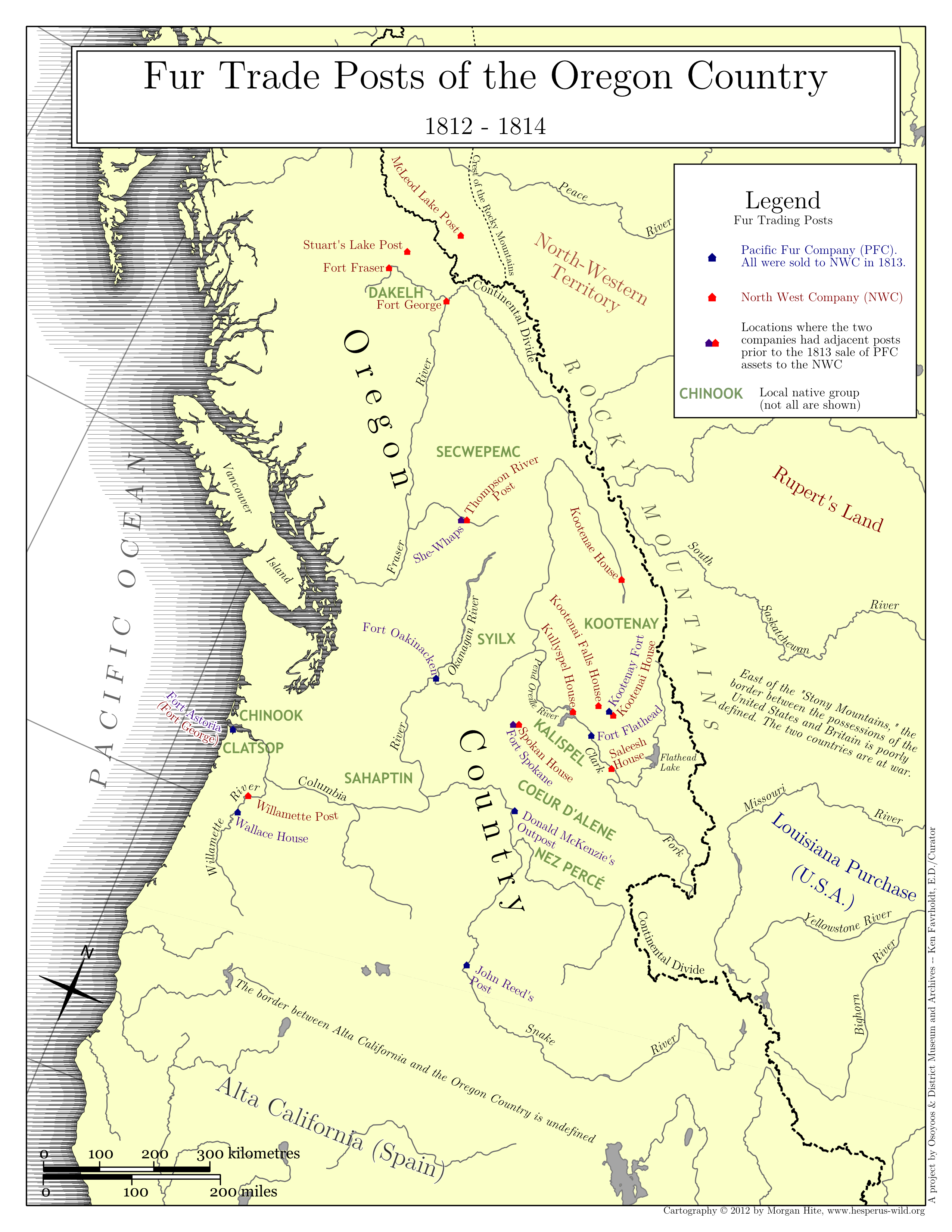 Hesperus Arts Oregon Country maps